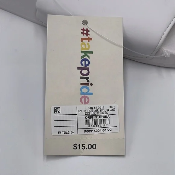 NWT Pride Slip-On Comfort White Sandals - Size L - Picture 10 of 11